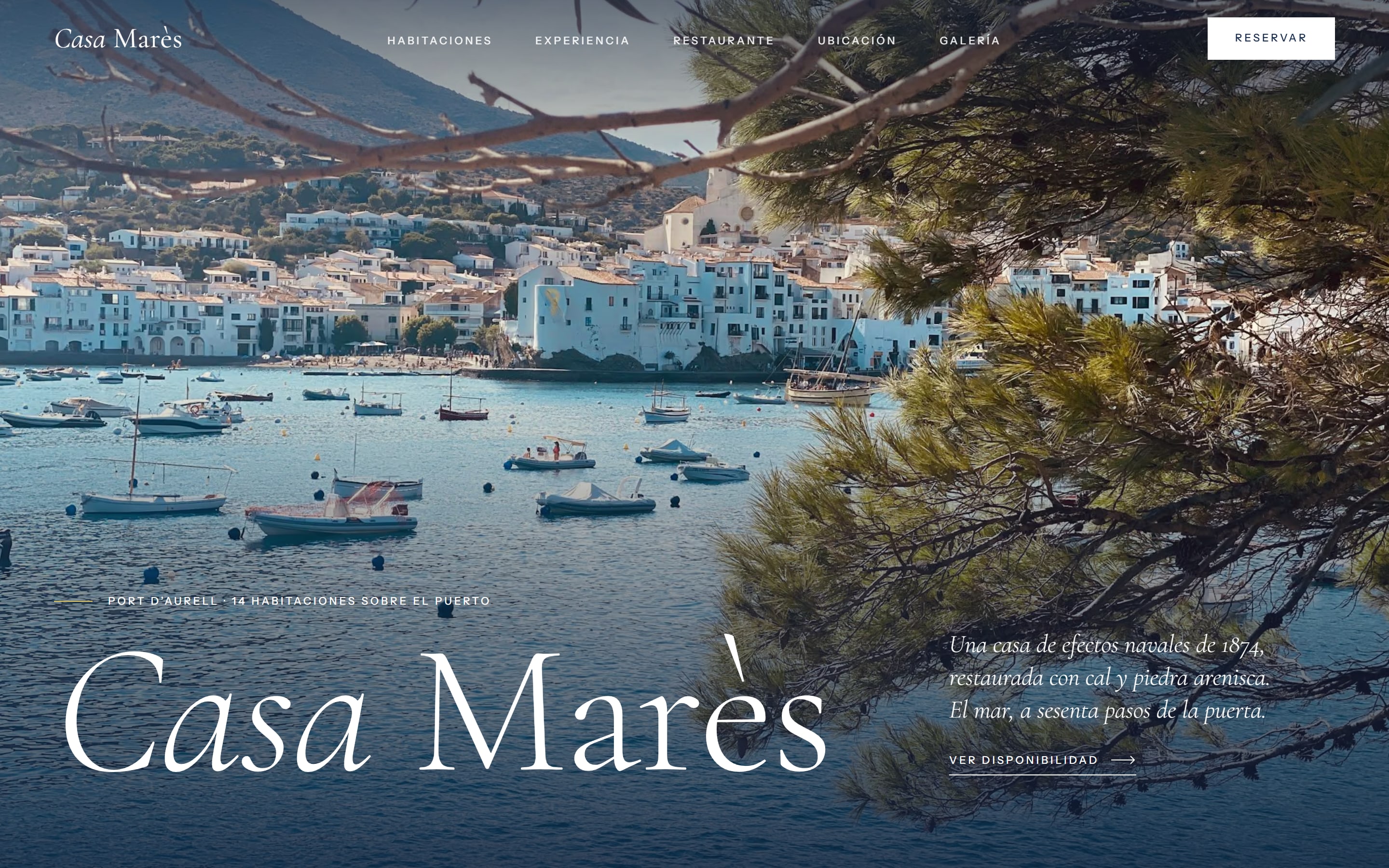 Casa Marès, Hotel boutique mediterráneo: web en un portátil