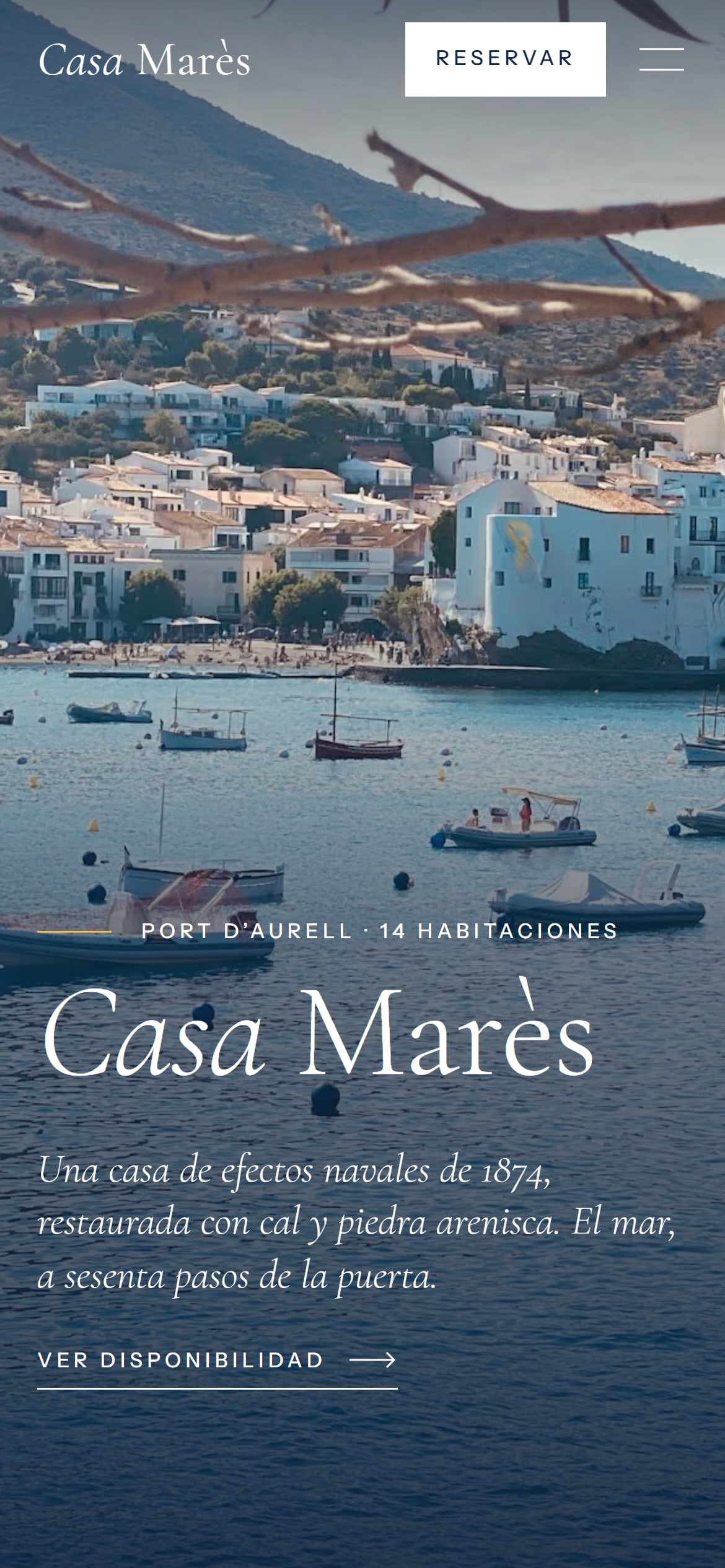 Casa Marès, Hotel boutique mediterráneo: web en un móvil